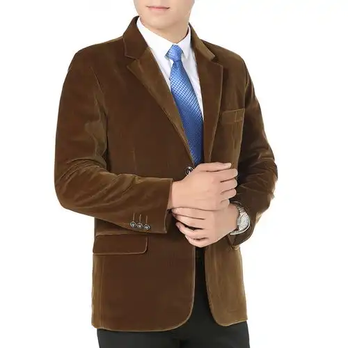 春秋季中年男士西服上衣宽松中老年男西装外套休闲爸爸装单件便服
