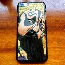 鑫渔皮艺原创纯手工皮雕手机壳中国风京剧脸谱
