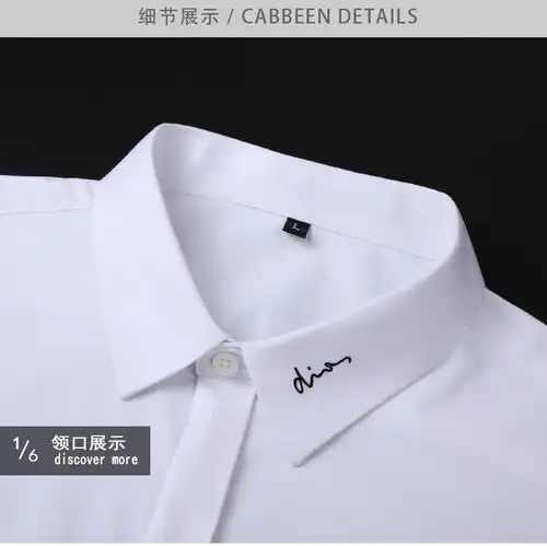 汤河之家春秋新品长袖男士衬衫潮流帅气轻奢商务修身免烫职业男装白衬衫a
