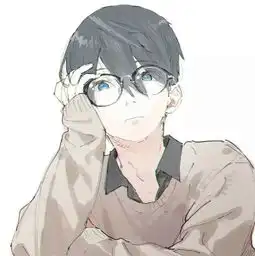 求这张照片情侣头像一个男生戴眼镜用手托着头
