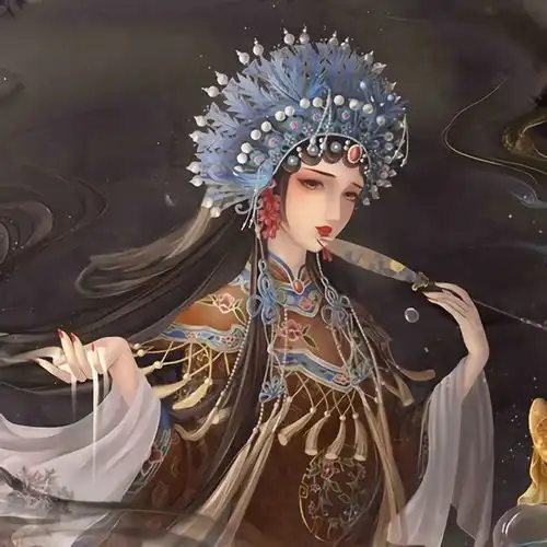 中国古风二次元女头,美到没朋友
