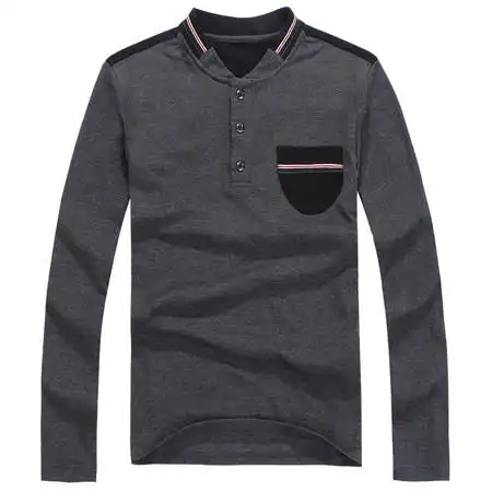 壹恺ykay2014秋装新款男式v领长袖t恤商务型男必备打底衫纯色长t恤ykt308图片大全邮乐官方网站
