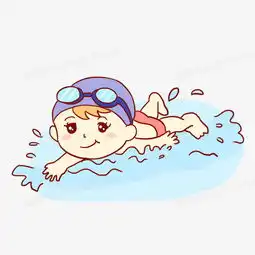 男孩游泳运动手绘卡通元素png图片素材下载运动png熊猫办公

