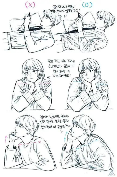 人体教程初学者必看动漫男女生脸嘴耳朵绘画技巧
