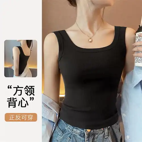 班尼路260克重磅背心男纯棉直角上衣舒适透气青少年挺括百搭坎肩男黑mbk蓝x2xl
