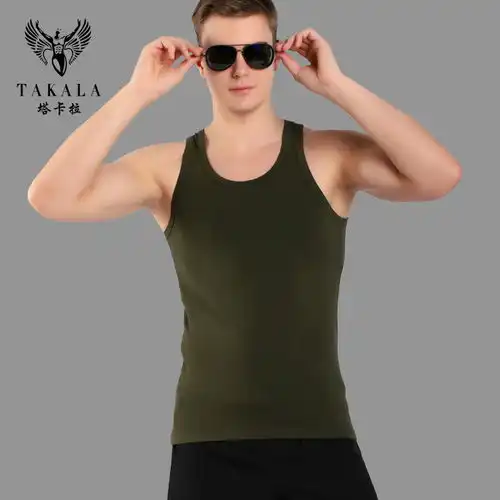 男士背心莱卡棉夏季纯棉舒适青年修身型运动跨栏健身紧身打底吊带
