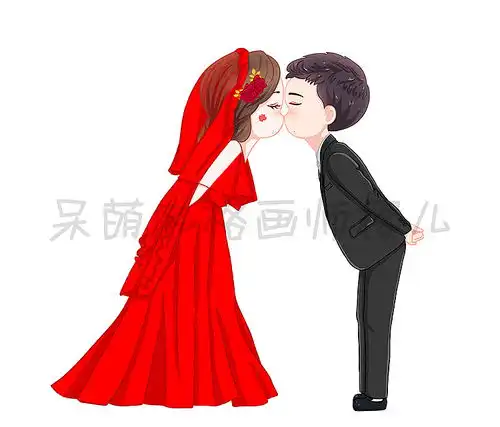 q版婚礼卡通人物
