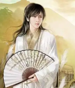 求古风男子的丹青不要妖孽艳色,必须是儒雅风流,拿着扇子或者酒爵的男子,比如看图
