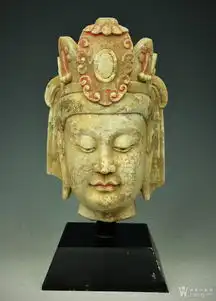 欧美回流北魏时期汉白玉石雕刻佛头像
