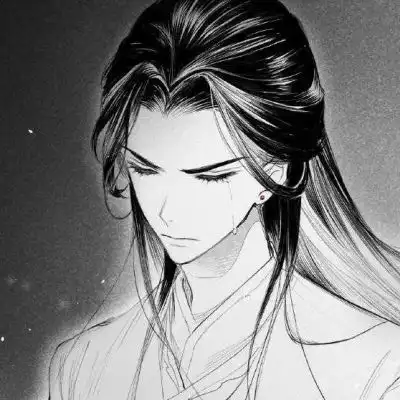 手绘黑白漫动漫男生头像