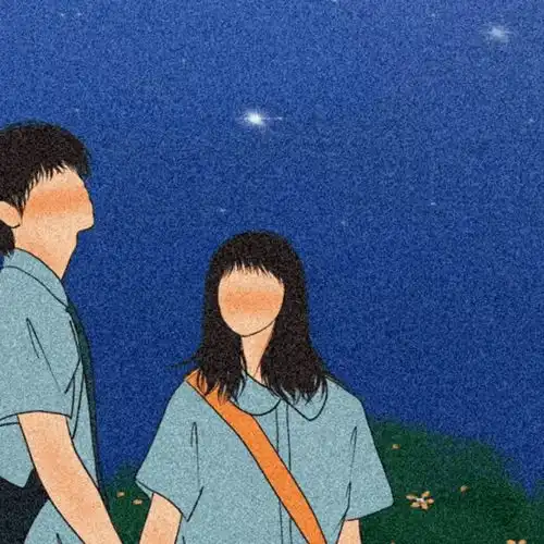 情侣手绘头像一男一女
