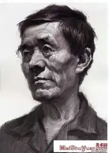四分之三男中年素描头像眼睛哪边高
