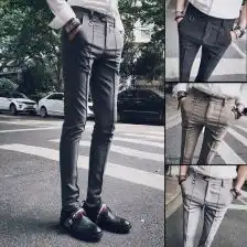西裤英伦复古长裤男
