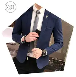 博纳罗蒂春季新品韩版修身小西装男士一粒扣男士西装外套dx1805
