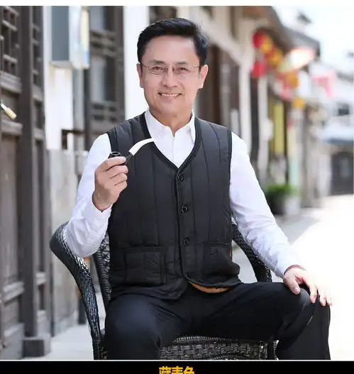 毛内胆新款爸爸装大码中年男士加绒马夹中老年坎肩男装背心加厚棉
