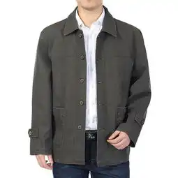 洋湖轩榭秋季中年男士外套爸爸装夹克男中老年男装休闲外衣春秋装a
