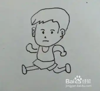 简笔画跑步的小男孩
