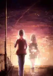二次元插画动漫少女少年唯美系背影壁堆糖,美好生活研究所
