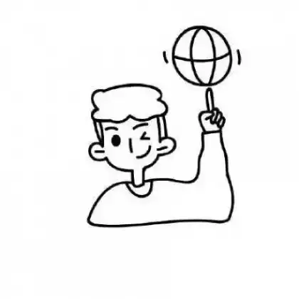 简约头像黑白简笔画男男生