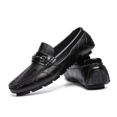 夏季2020新款男鞋透气豆豆鞋男软底真皮休闲男士皮鞋懒人鞋
