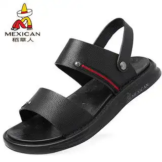 septwolves七匹狼凉鞋时尚休闲男士沙滩鞋透气凉拖鞋8783630189黑色40
