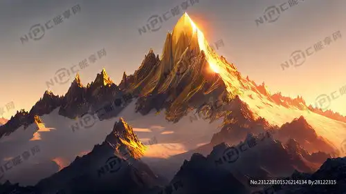 ai创作图日照金山nipic.com
