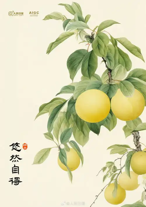 ai画出了中国风的硕果累累
