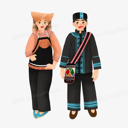壮族男女卡通人物手绘形象png图片素材免费下载人物png20002000像素