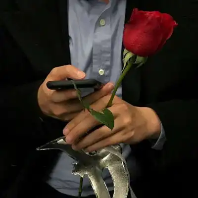 手里拿花的男生头像单身头像想恋爱了
