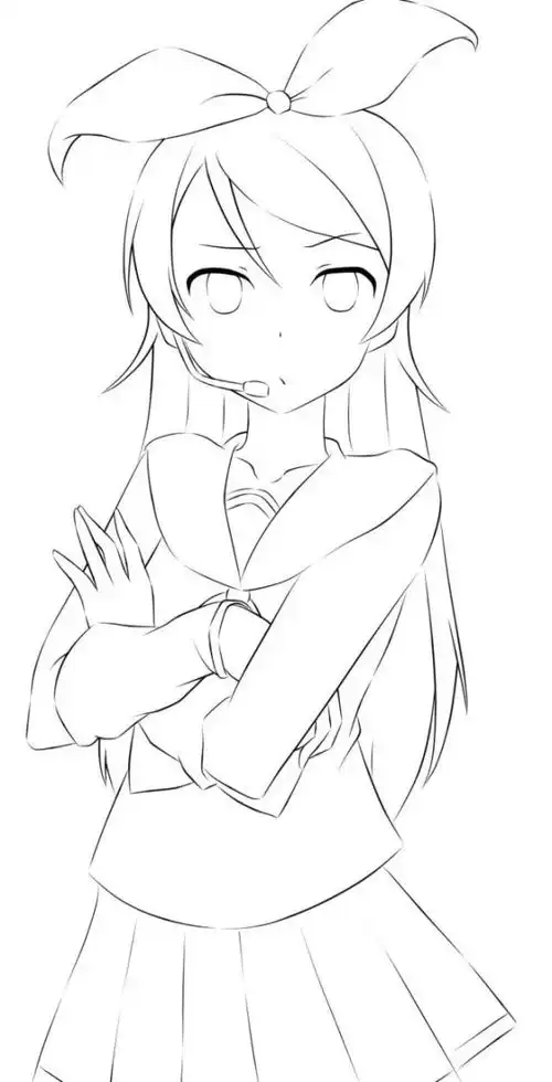 手绘动漫,漫画人物,适合手绘的图,铅笔稿
