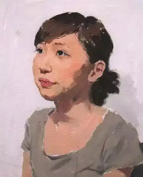 手把手教你校考色彩头像四分之三侧女青年的画法
