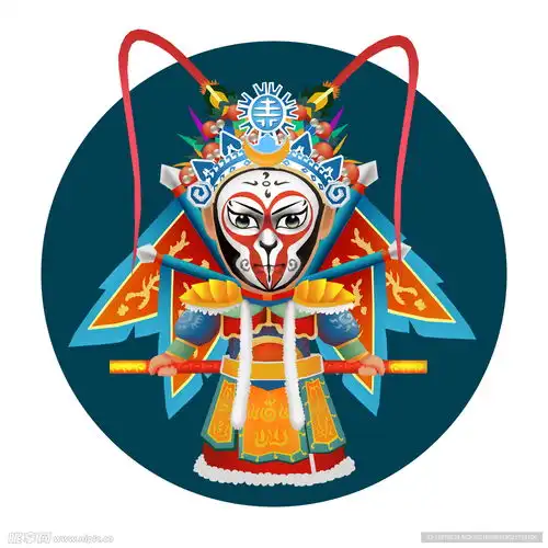 高清手绘京剧孙悟空设计图
