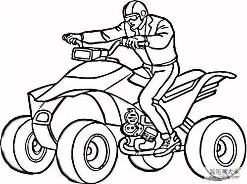 沙滩车简笔画图片
