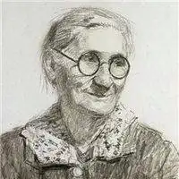 素描老人头像图片大全正面中国老人素描头像图片女
