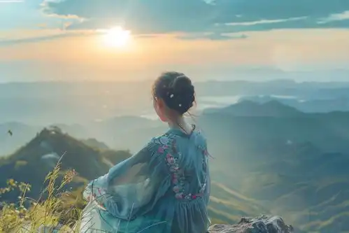 气质女生背影旅行摄影图摄影图
