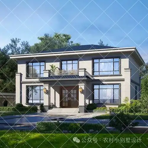 30二层复式农村自建房别墅,挑空客厅特别大气,村里人看了都羡慕
