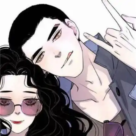 手绘情侣头像一男一女动漫,在一起是注定的缘分
