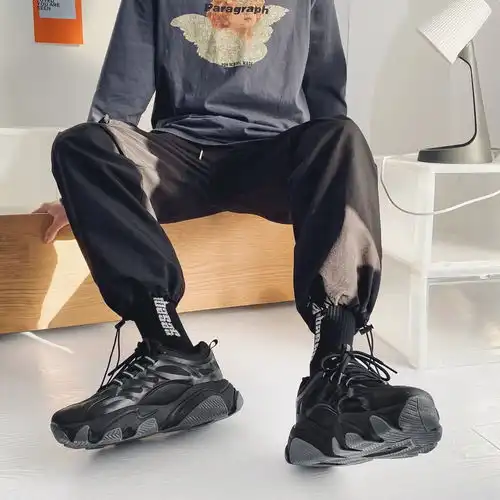 卓纪男鞋2022年新款春季男士老爹潮鞋港风复古百搭夏季透气网面运动春秋鞋子男
