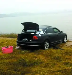 郑州男子爱车失踪天亮后发现车在湖里泡澡图
