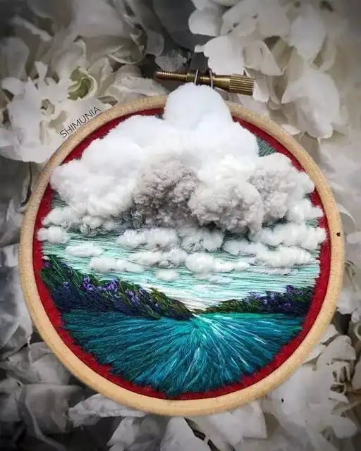 最浪漫的刺绣,各种景观的微型世界真的好梦幻
