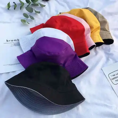 双面戴渔夫帽纯色网红款男女夏季防嗮韩版时尚百搭学生潮流情侣帽
