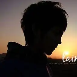 夕阳下男女对视情侣头像
