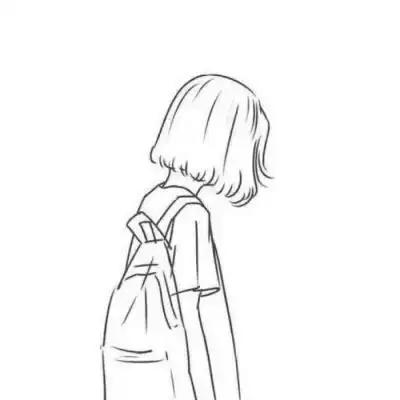 铅笔画头像可爱简单黑白铅笔画头像女生图片
