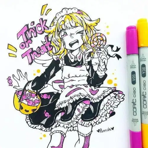 马克笔手绘小众画风可爱动漫男孩手绘素材
