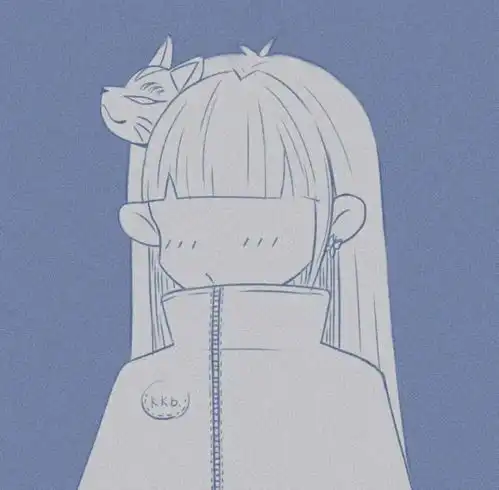 一组手绘插画情侣头像
