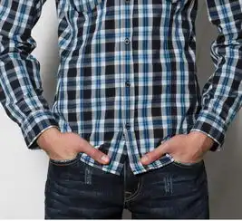 sportica斯波帝卡春秋男装新款国际米兰蓝黑方格男士长袖衬衫11152251
