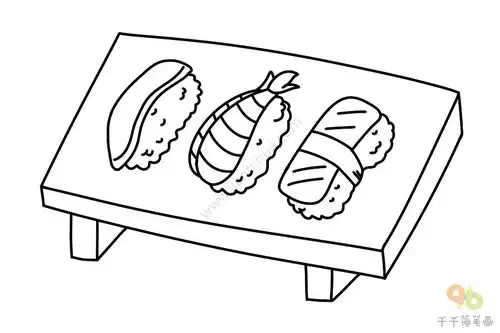 日本寿司简笔画如何画
