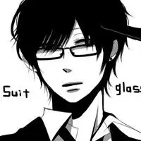 求黑发黑色边框眼镜动漫男生头像
