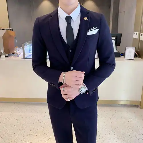 西服男士青年修身英伦韩版职业商务正装西装男外套英伦风伴郎团装
