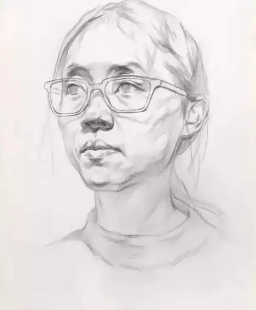 素描教程人物头像结构范画与作图步骤
